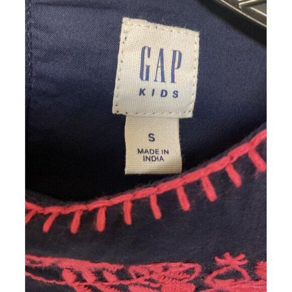 Gap Dress Girls Small Blue Embroidered Floral Cotton Boho EUC! - Picture 5 of 5